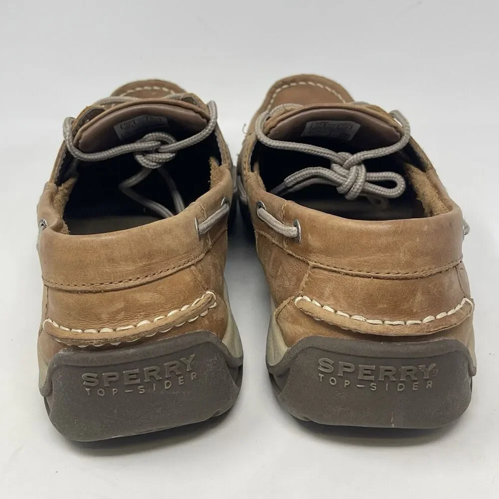 Sperry Top Sider Intrepid Boat Shoes Mens 11 Brown Leather 2 Eye Casual Preppy
